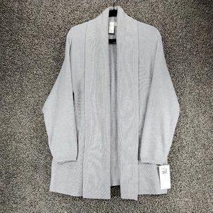 adyp Sweater Gray Long Sleeve Open Ribbed Cardigan Women's Size 1X